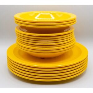 Vintage Dallas Ware Melamine Bowls And Plates - Yellow Set of 18 - USA Made